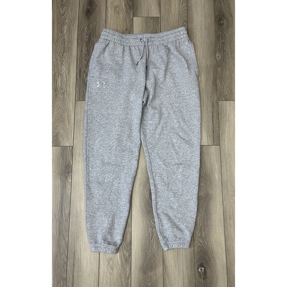 Under Armour Gray Fleece Lined Sweatpants Jogger Mens Size Large Drawstring - Picture 1 of 9